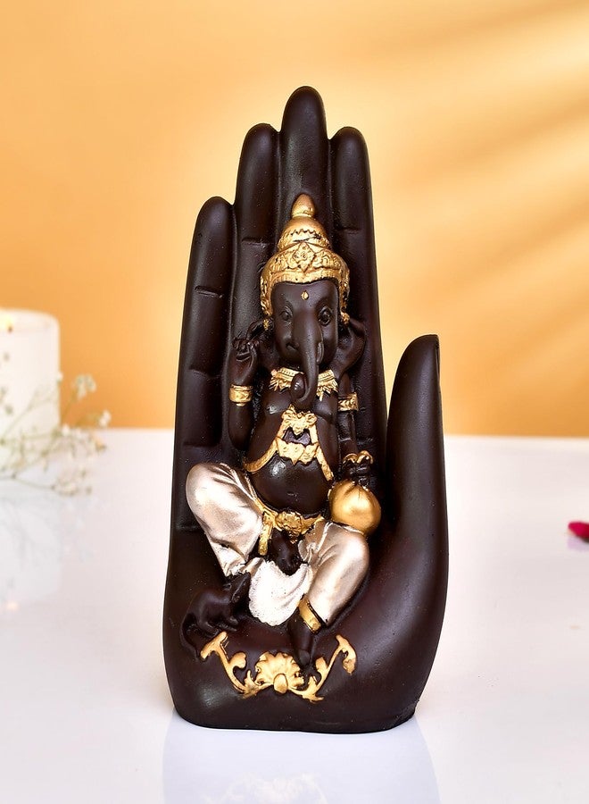 Craftam Polyresin Handcrafted Palm Ganesha Polyresin Showpiece Idol for Home Décor - Image 1
